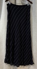Vintage Lauren Ralph Lauren pinstriped black and white A-line midi skirt 14