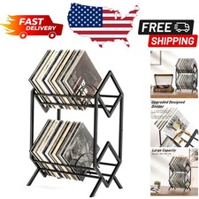 High-Capacity 2-Tier Vinyl Record Shelf - Safe Stylish Storage for 200 Albums