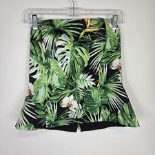 White House Green Black Market Tropical Floral Bustier Corset Top Size 8 NWT