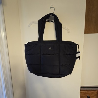 Adidas Tote Black Quilted All Me Pockets Comfortable Soft Contemporary Versatile