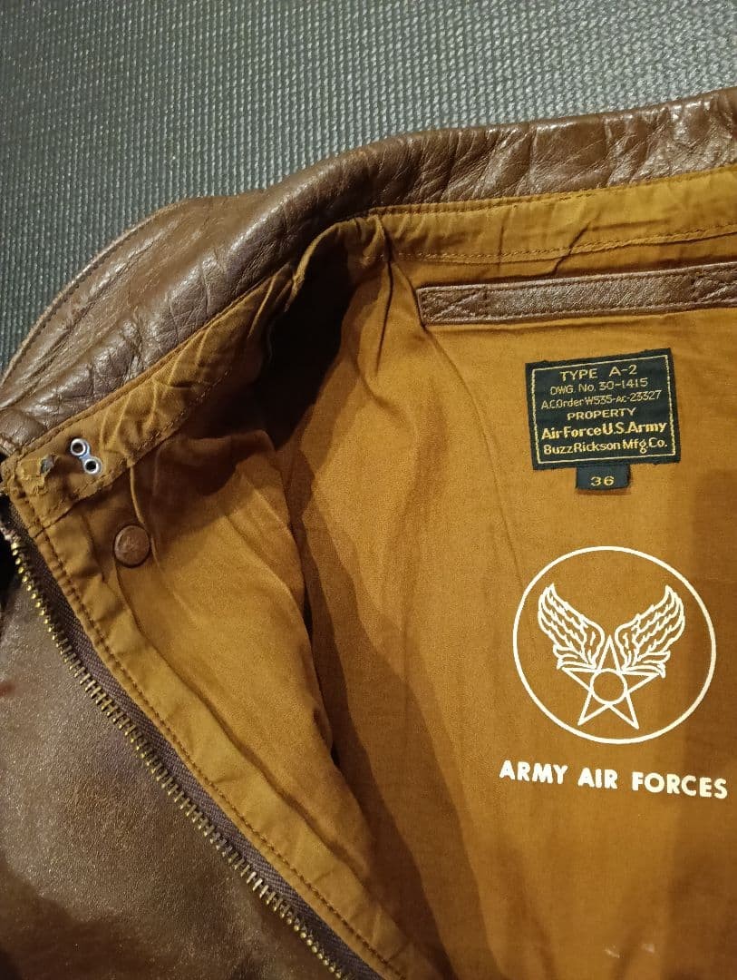 Buzz Ricksons A2 Leather Jacket Flight Riders - image 7