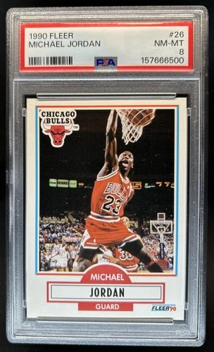 1990-91 Fleer Michael Jordan #26 Bulls PSA 8