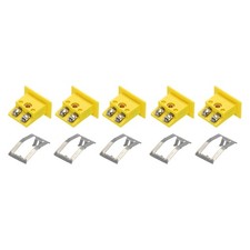5 x K Type Panel Mount Thermocouple Female Socket High Temperature 220°C Yellow