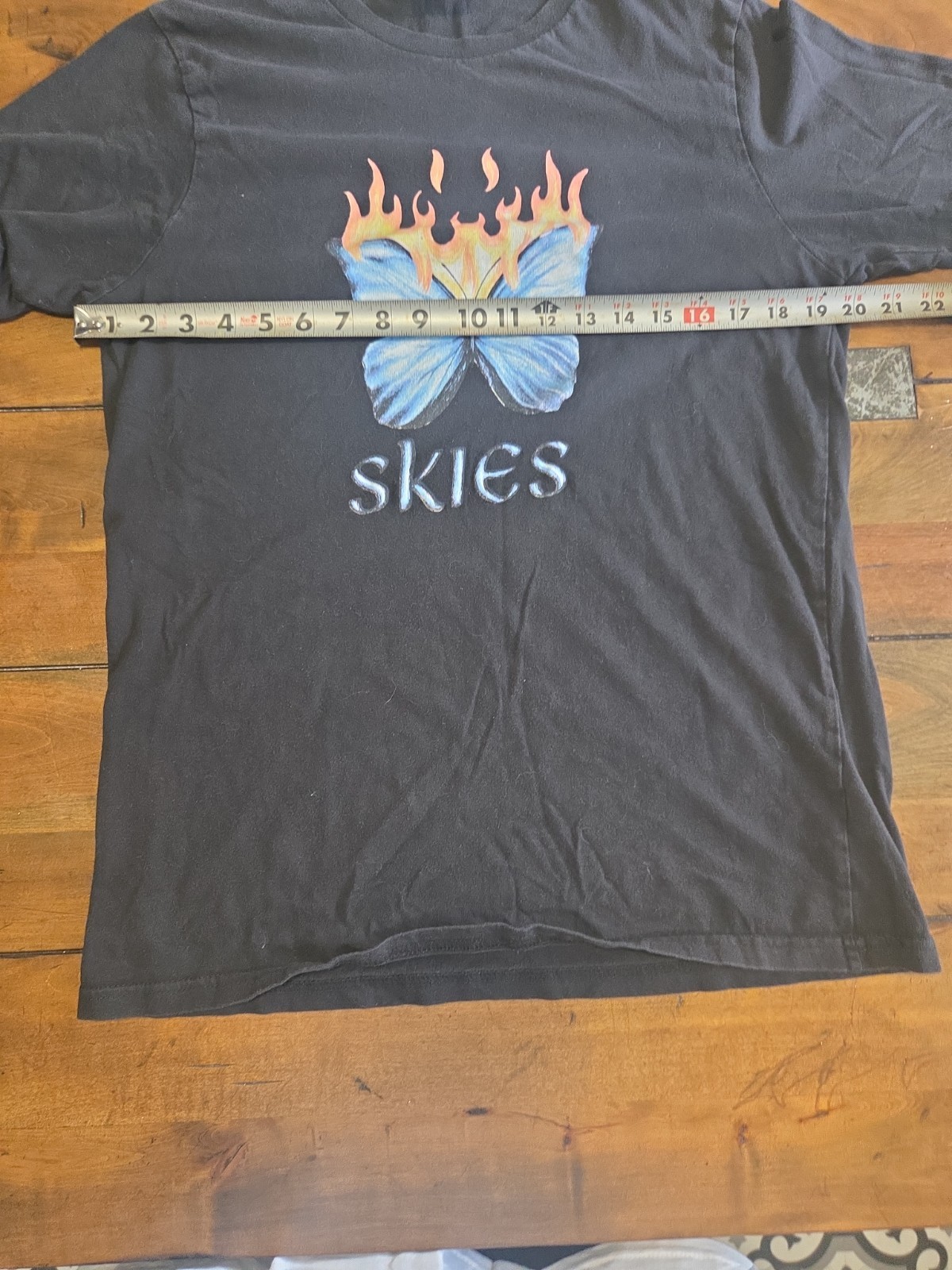 Lil Skies Shirt Mens Large Black Graphic Rap Music Concert Tee Butterfly Fire image 9