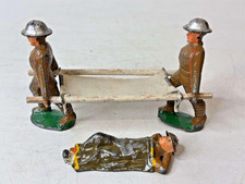 Barclay Manoil W.W. I U.S. ARMY 4-Piece Cast Iron Metal Soldier Set w/ Stretcher