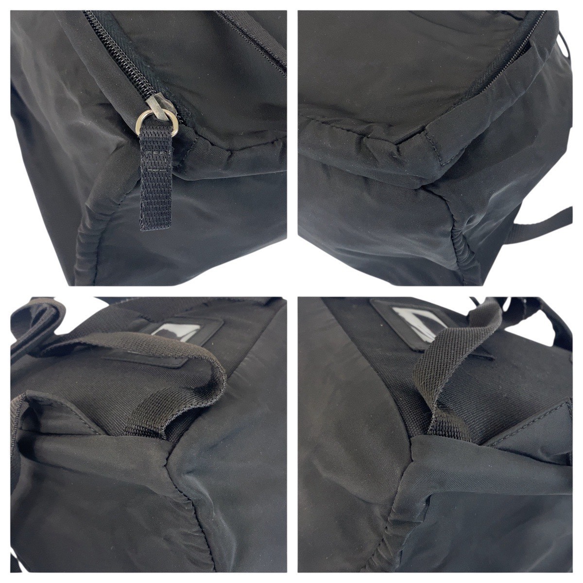 PRADA tessuto triangle logo plate black silver hardware nylon backpack daypack thumbnail 7