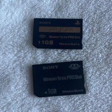 Lot Of 2 Sony PSP 1 GB Memory Stick PRO Duo Card Stick - 1 Gold - FREE SHIPPING