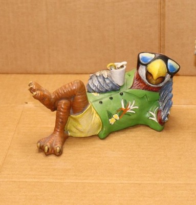 Parrot Head Figurines Chilling Beach Party Margaritaville Drinks Vivid Laying