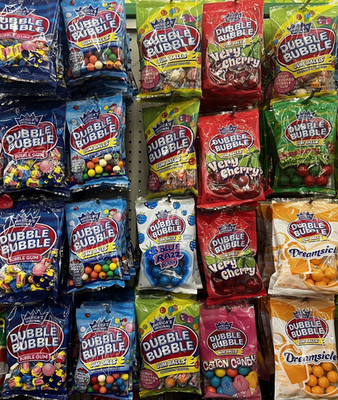 Dubble Bubble Bubble Gum Variety- Mystery- Assorted Mix Lot of 6 Flavors/Bags