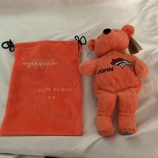 JOHN ELWAY 7 DENVER BRONCOS Plush Bear 8.5" W/Bag 2000 Millennium Salvino  s NOS