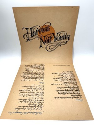 Neil Young Harvest 1972 Original Lyric Poster Only Reprise MSK 2277 | eBay