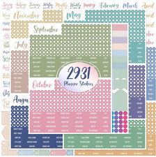Color Coordinating Monthly Planner Stickers for Scrapbooks, Journal, Diary