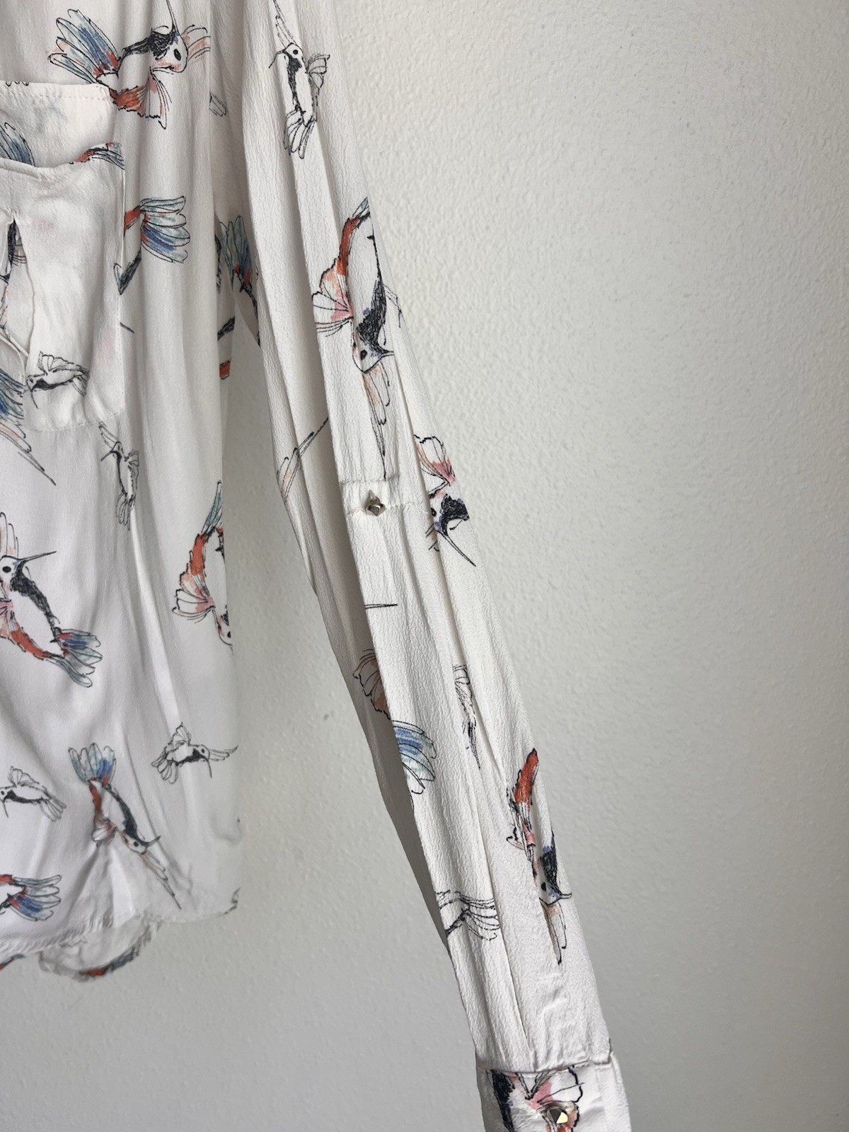 Zara Basic Women's Small Button Front Roll Tab Sl… - image 4