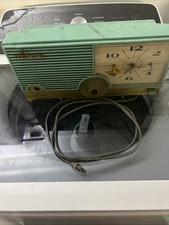 AQUAMARINE Mid Century Retro Vintage 1959 Arvin Model 5583 AM Tube Clock Radio