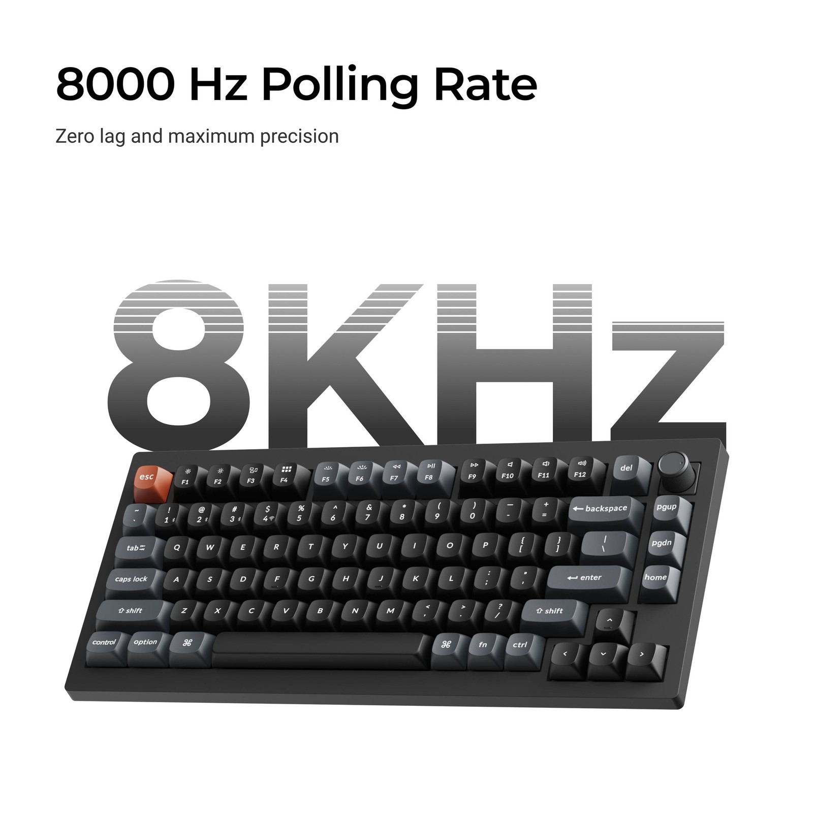 Teclado Keychron V1 Ultra 8K Inalámbrico Switch Silk Red Negro Reacondicionado Certificado, imagen 3