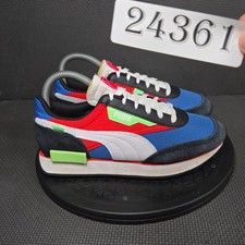 Puma Future Rider Play On Shoes Boys Sz 6 Blue Red Sneakers