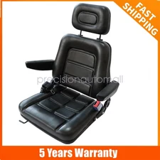 Headrest & Safety Belt & Armrest With Forklift Digger Excavator Seat Universal