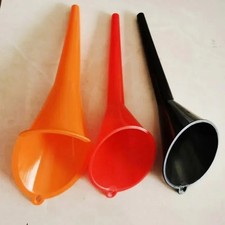 Funnel Set - Long Stem Plastic Oil Fuel Filling Tools - Red Black Orange