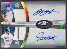 2011 Bowman Platinum Josh Johnson Mike Stanton Dual Relic Auto /89 LF2