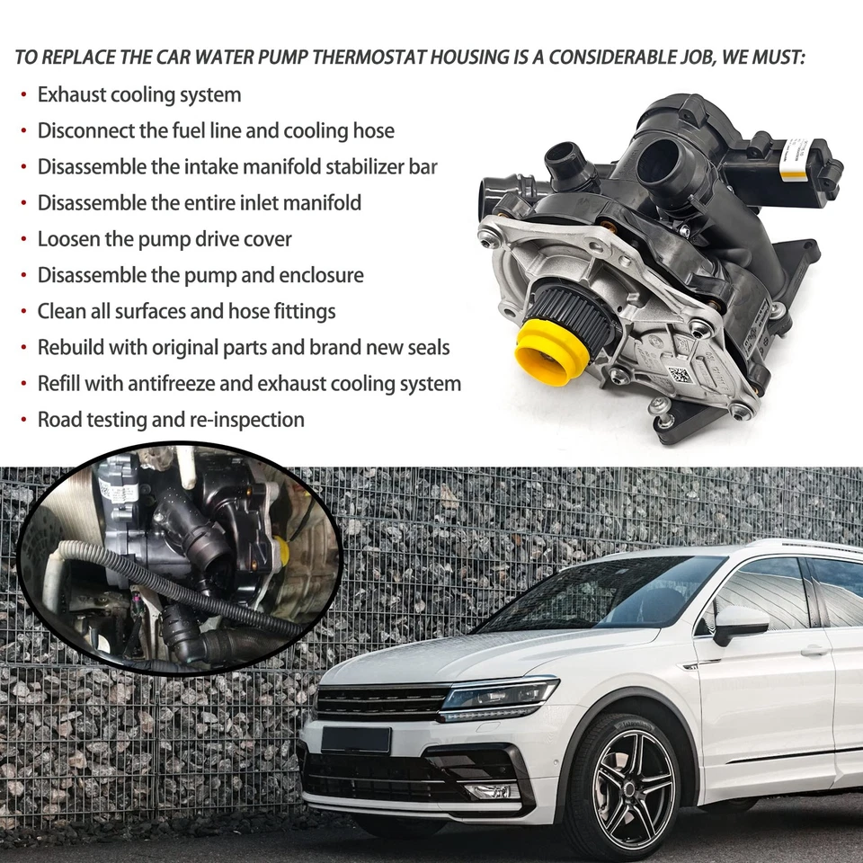 Conjunto de carcasa de bomba de agua OEM 06L121111H para Audi A4 A5 A6 A7 VW Beetle Golf Jetta Foto 4 de 4