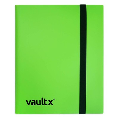 Vault X 4 Pocket Standard Strap Binder, Holds 160 Trading 4 Pocket, Green