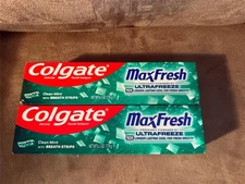 (2) Colgate MaxFresh Toothpaste Clean Mint Breath Strips 6.3 oz Exp 05 & 07/2027
