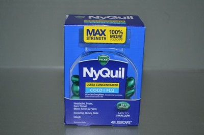Vicks NyQuil Max Strength Cold & Flu 48 Liquicaps Ultra Concentrated Exp. 04/27