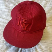 City Hunter Authentic Headgear NY Red Cap Size XL Embroidered Logo No Strap