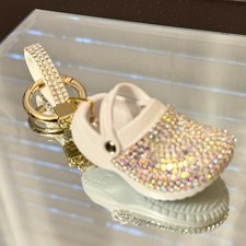 New White Shiny Croc Keychain/Bag Charm