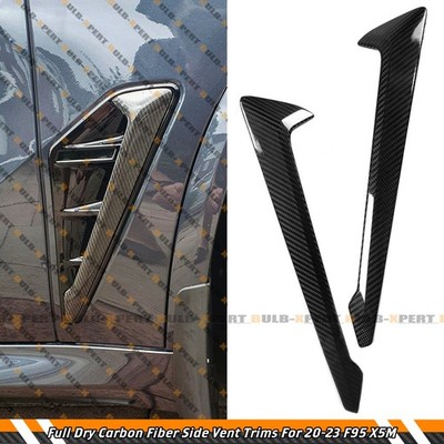 For 20-2023 BMW F95 X5M Full Carbon Fiber Side Fender Vent Trim Overlay Garnish