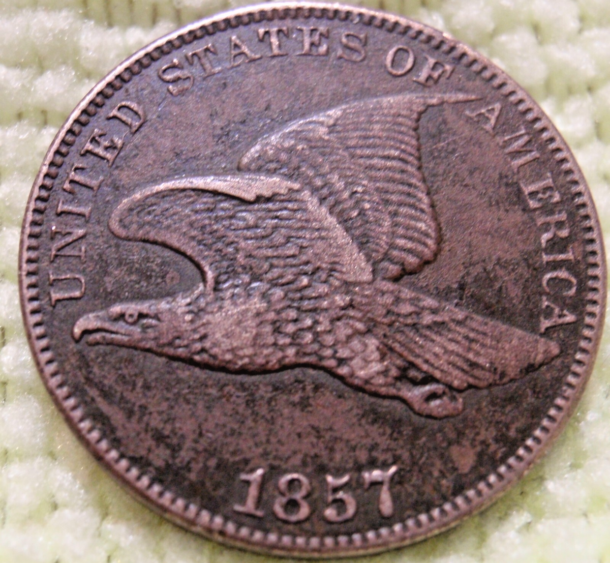 RARE 1857/857 Flying Eagle Cent S1 Snow-1, FS-401a. Type of 1856