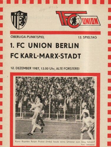OL 87/88  1. FC Union Berlin - FC Karl-Marx-Stadt - Bild 1 von 1
