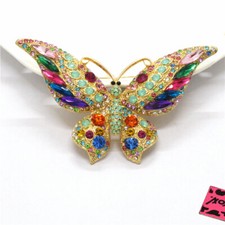 Colorful Bling Cute Butterfly Crystal Fashion Women Charm Brooch Pin Gifts