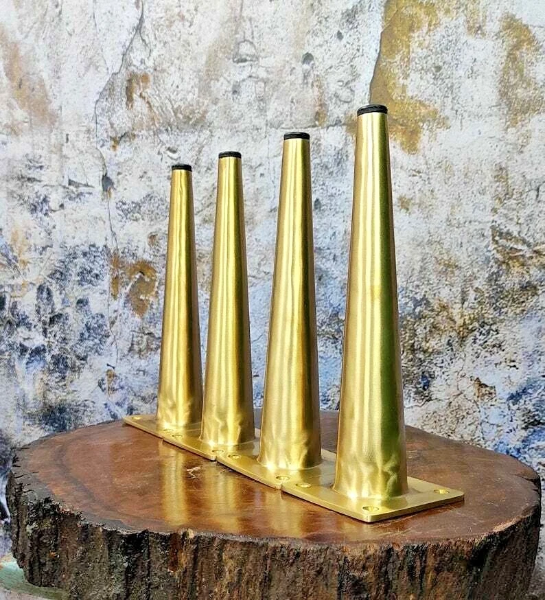 Conjunto de 4, 4"" a 24" Faça Você Mesmo Móveis Retos de Latão Sólido Sofá Mesa Pernas - Imagem 2 de 4