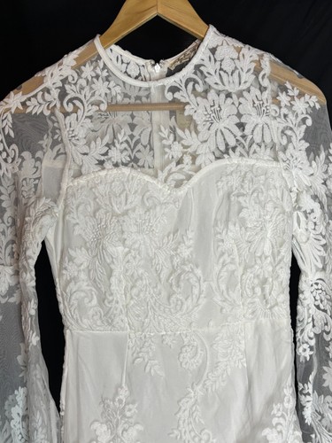 NWT Southern Fried Chics Country Mermaid Bell Sleeve Dress Bridal Gown Wedding S - Picture 4 of 9
