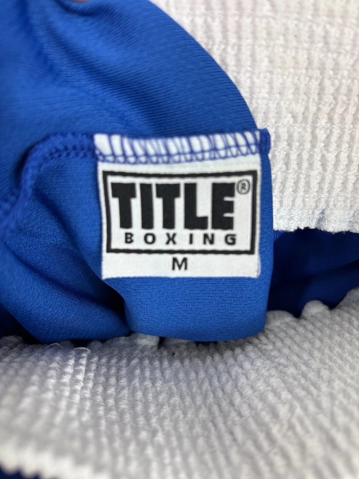 Title Boxing Shorts Mens Medium Fight Training MMA Boxer Trunks Blue White UFC M - Image 3 of 4
