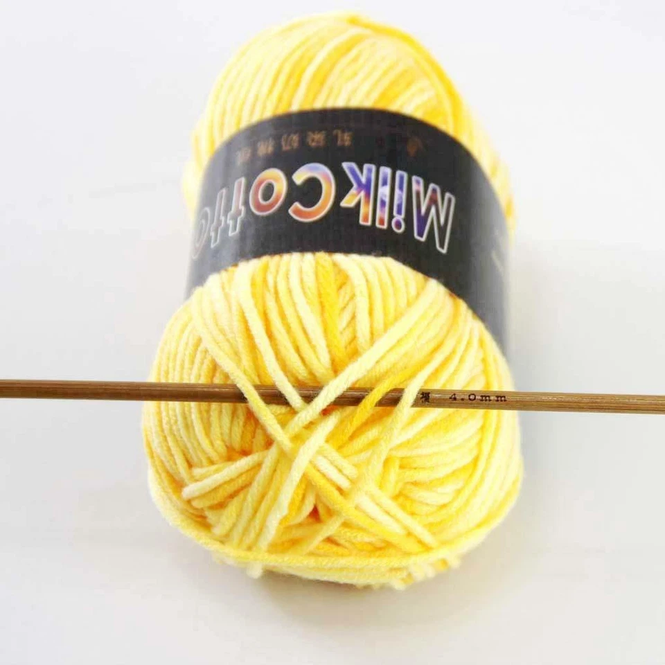 AIPYARN 2Ballsx50gr Cotton DK Baby Crochet Yarn Hand-dyed Wool Socks Knitting 02 - Image 4 of 4
