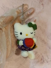 Vintage 2003 Hello​ Kitty Mini 3" Plush Doll Keychain Pre-owned Excellent Cond.