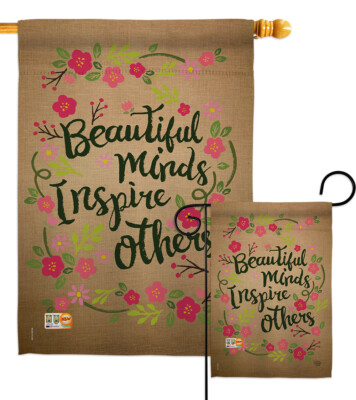 Beautiful Minds Inspire Others Garden Flag Floral Decorative Yard House Banner