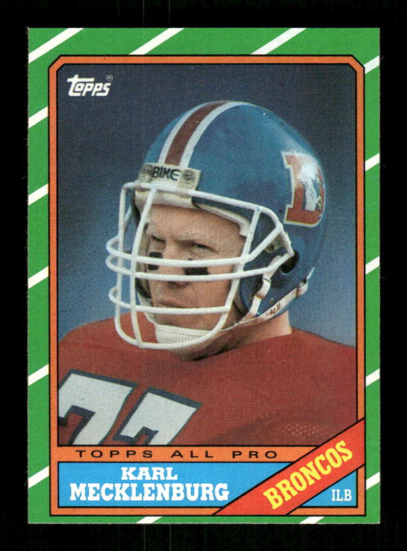 1986 Topps Football 119 Karl Mecklenburg RC EXMT to NM BXCP40
