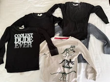 FIVE (5) RYLEE + CRU & MISH BOYS SOFT LIGHT THERMAL-STYLE LONG SLEEVE TEESHIRTS