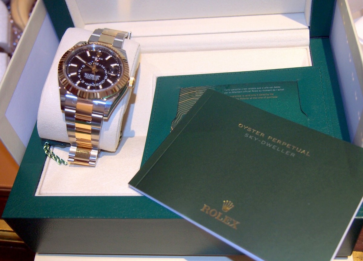 ROLEX BRAND NEW 2021 SKY-DWELLER TONE GOLD SS 42MM MODEL