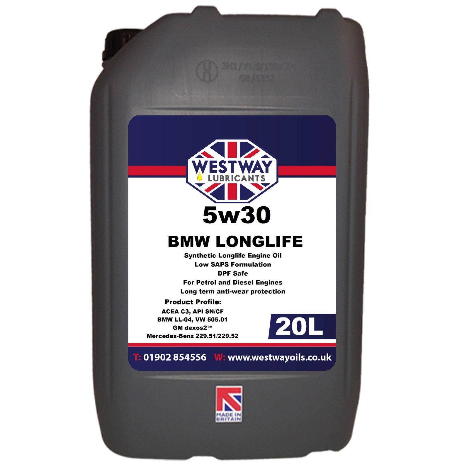 20L BMW Longlife 5w30 LONGLIFE 3 Oil - 5w/30 - 20 Litres LL-04 - UK Product 