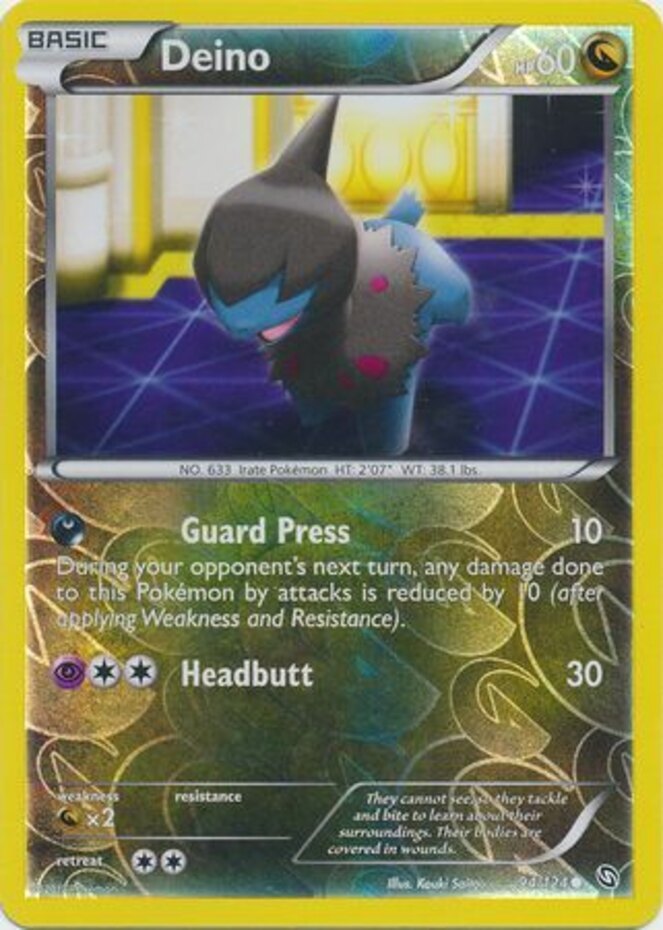 Pokemon - Deino - 94/124 - Common - Reverse Holo - BW - Dragons Exalted - NM