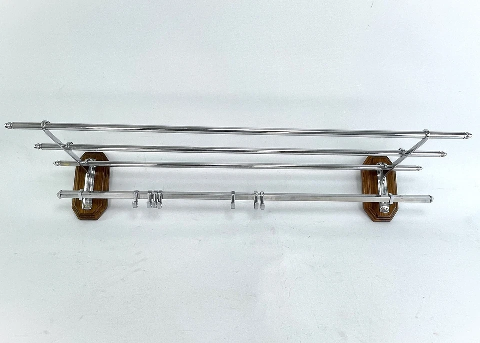 Guarda-roupa de parede Art Deco década de 1930 madeira cromada aprox. 100 cm - Imagem 3 de 4