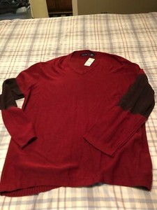 STRUCTURE LONG SLEEVE SWEATER-RED-XL-100% COTTON -NEW WITH TAGS