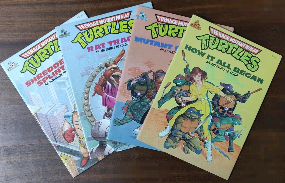 TMNT An Adventure To Color Coloring Books (1988-1990) Random House Foto 3 de 4
