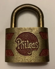 Vintage Old Small Philgas Padlock No Key Lock nice patina