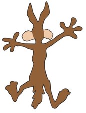 4x Smashed Wile E Coyote Sticker Decal For Car Waterbottle Any Flat Surface 4x Smashed Wile E Coyote Sticker Decal For Car Waterbottle Any Flat Surface