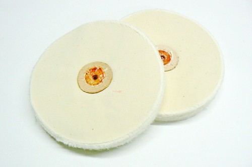 Jewelers Polishing Buff 6" Muslin Loose Leather Center Jewelry Buffing 2 Pcs - Picture 7 of 10
